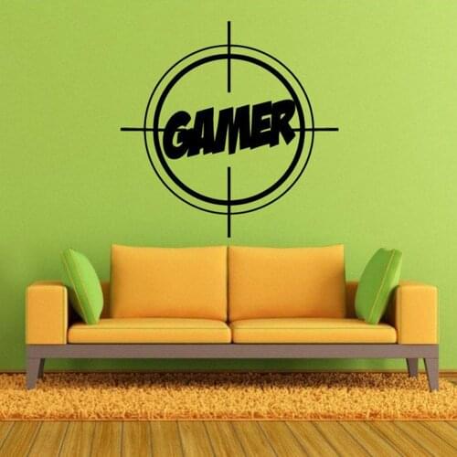 Electric contest Gamer wall sticker PS4 video game Sighting device decal home decor For Kids Bedroom Vinyl Wall Art Decals G441