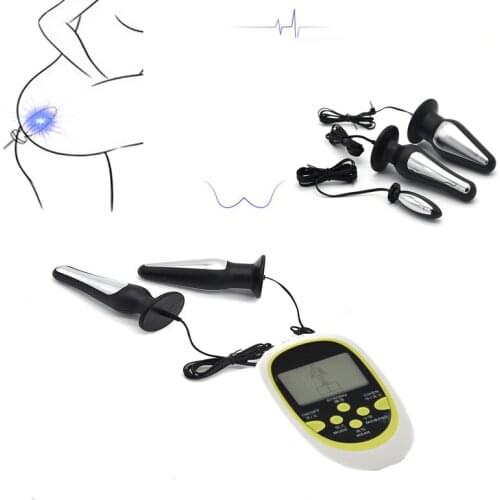 Electric Shock Pulse Anal Vaginal Plugs Masturbator Electro Anal Butt Plug Erotic Sex Toys For Men Stimulator Prostate Massage