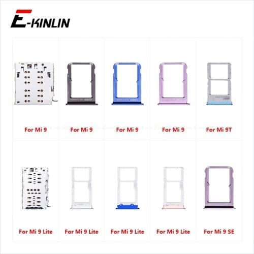Sim Card Socket Slot Tray Reader Holder Connector Micro SD Adapter Container For XiaoMi Mi 9T 9 Lite SE Replacement Parts