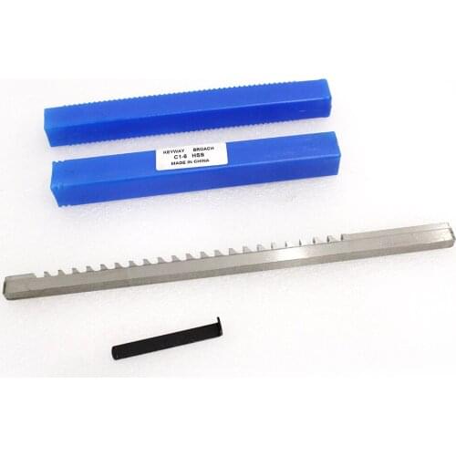 HSS 6mm C1 Push-Type Keyway Broach Metric Size HSS Keyway + Shim Cutting Tool for CNC Router Metalworking