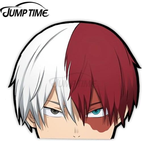 JumpTime 13 x 10.8cm Shoto Todoroki Peeker sticker My Hero Academia Motorcycle Windshield Car Stickers Decal Personality Decor