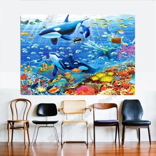 Dolphin whale shark ocean animal diy Diamond Painting Cross Stitch Diamond Embroidery 5D Diamond Cross Stitch Decoration FF3406