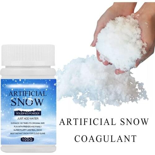 Instant Fake Snow Powder Expand 100 Time Artificial Snow Coagulant Add Water 50g 100g For Decarating A1