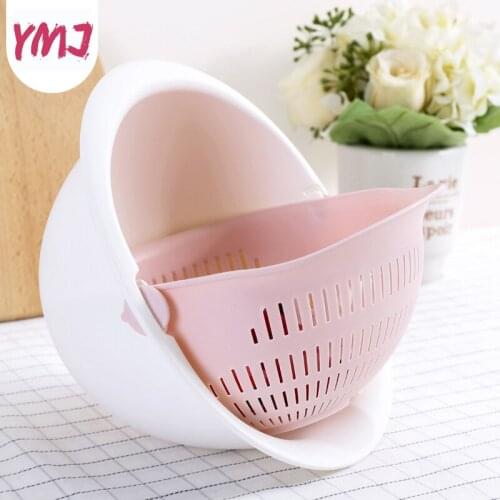 Multi-function Double Layer Vegetables Fruit Drain Basket Drip Dry Storage Kitchen Strainer Plastic Noodles Kichen Accessories