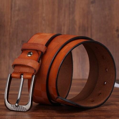 Anxianni Fashion cowhide genuine leather belts for men Strap male pin buckle vintage jeans 100-125 cm long waist belt