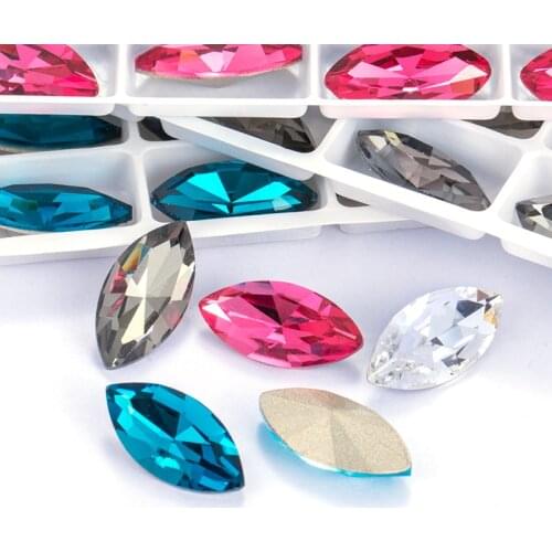 Navette Horse Eye Crystal K9 Glass Rhinestones Jewelry Craft Pointback for Craft Glue on Clothing Garment Dress Beads Decoration