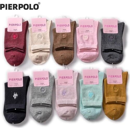 PIER POLO New Arrival Dress Women Socks Crew Cotton Socks Female Fashion Funny Socks Women calcetines