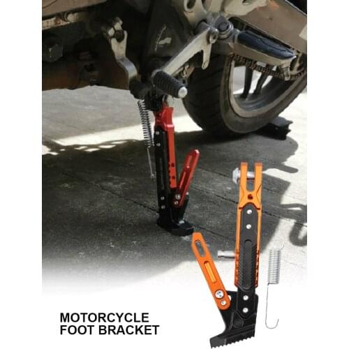 Orange Motorcycle Kickstand Adjustable Foot Side Support Parking Kickstand For Electric Motorbike Parking Foot Support Stand