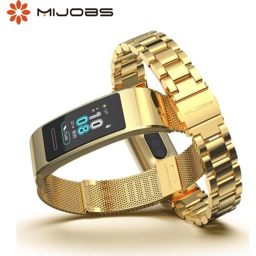 Strap for Huawei Band 4 Pro Metal Wrist Bracelet Stainless Steel Wristband for Huawei 3 Pro Replace Pulsera For Huawei 3 Band