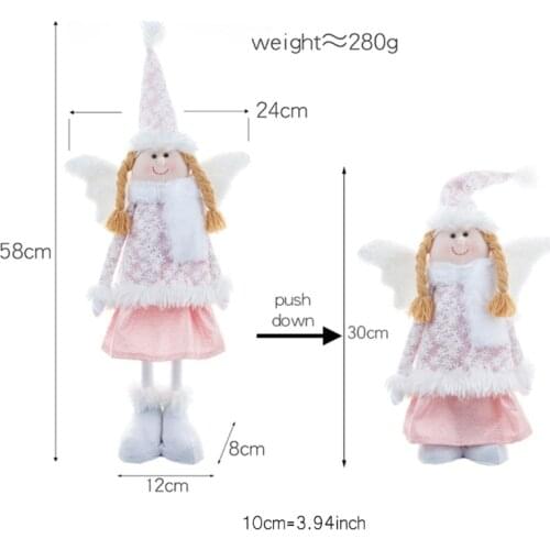 50LB Christmas Decoration Snowflake Angel Doll Decoration Retractable Elf with Wing Ornaments Farmhous Kitchen Decor
