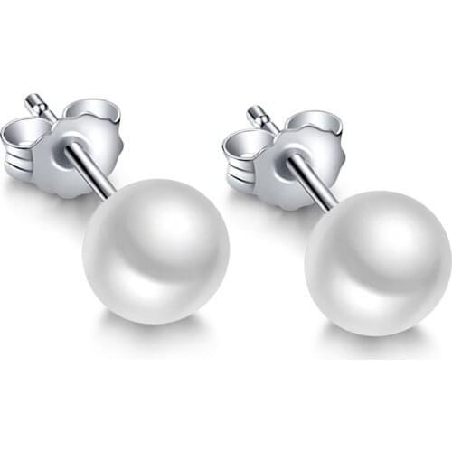 Sinya Classical pearl earring 925 sterling silver Simple stud earring fine jewelry with natural freshwater pearl diameter 5.5mm
