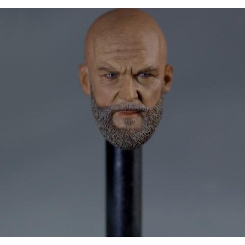 SO-TOYS 1/6 Scale Male BOSS Head Sculpture Obadiah Stane Head Sculpt Carved Bald Model for 12'' Body