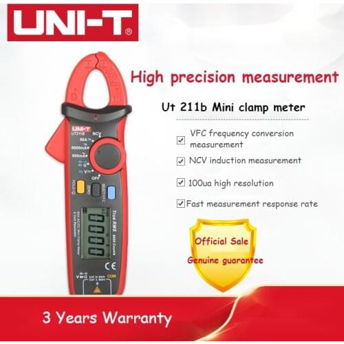 UNI-T UT211B Digital Clamp Multimeter AC DC 60A Current NCV Tester Pliers Ammeter Amperometric Clamp Non-contact Current Bokeh