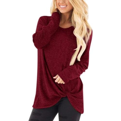 Women Fashion Loose Long Sleeve Tshirt O-neck Casual Elegant Solid T-shirt Tops Camisetas Verano Mujer 2021 #P3