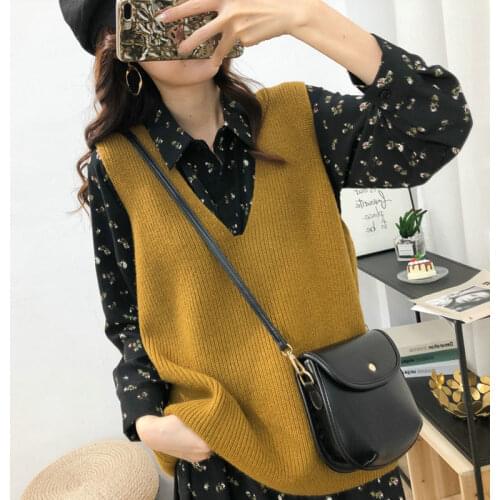 Knitted Oversized Sweater Vests V-Neck Women Sleeveless Top Womens Sweater Knitting Pullovers Tank Top Women Waistcoat