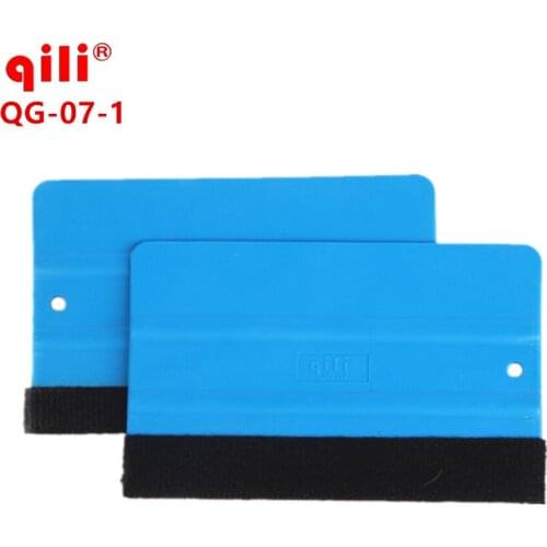QG-07-1 qili square squeegee hard card squeegee with fabric felt edge car wrapping tool plastic squeegee film scraper tools