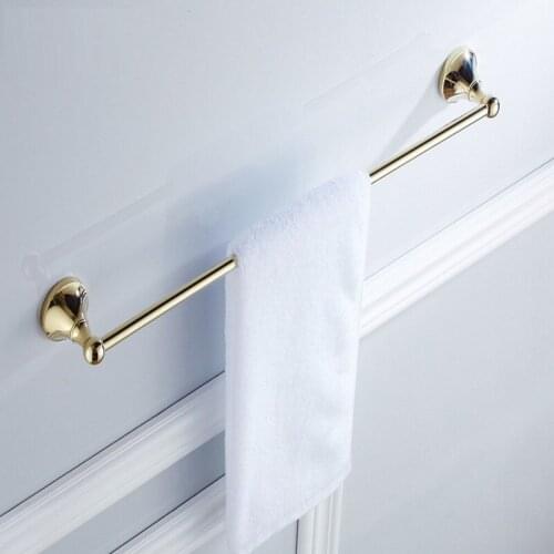 Golden Bathroom Single Towel Bar Wall Mounted Towel Rack Bathroom Hardware Bath Accessory KD870