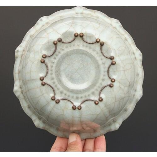 2 Antique SongDynasty porcelain bowl,Azure glaze drum nail ,Hand-painted crafts,Decoration,Collection&Adornment,Free shipping