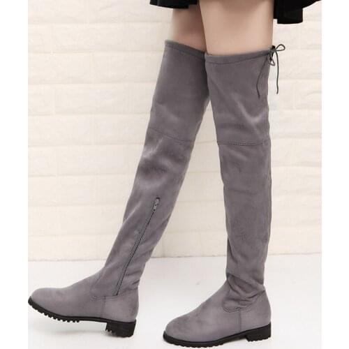 2020 boots size 41 42 43 flat bottomed over knee boots womens leather boots thigh high boots flat womens plus size boots