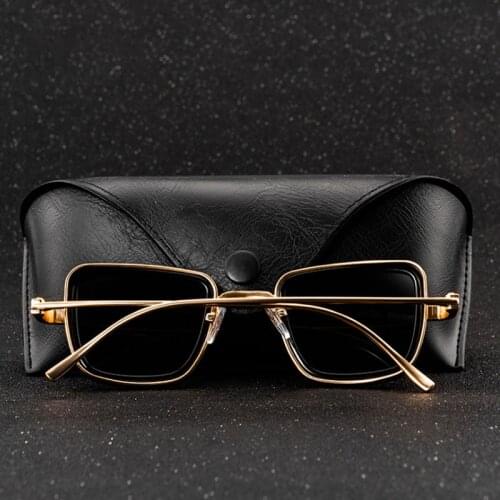 2021 Men Square Eyeglasses Women Sun Glasses Metal Steampunk Eyewear Retro Thick-edge Trendy Personality Glasses UV400