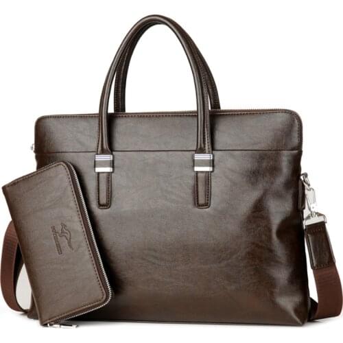 2020 Luxury Brand Men Briefcases TOP Leather Handbag Man Business office Computer laptop bag Classic Male Shoulder Travel Bags