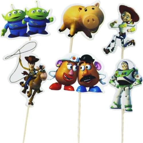 24pcs Cool Story Design Cartoon Paper Cupcake Topper Decor Birthday Wedding Party Supplies