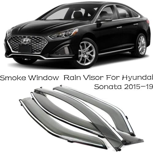 4pcs Blade Side Windows Deflectors Door Sun Visor Shield For Hyundai Sonata 9th 2015-2019