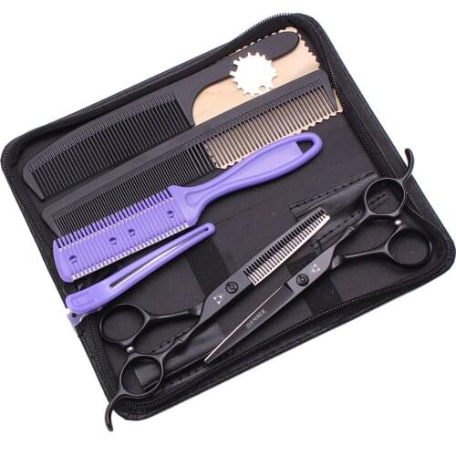 5.5 6.0 Barber Scissors Set Professional Hairdressing Scissors Hair Thinning Shears Salon Hair Cutting Scissors 440C 9030# K-A