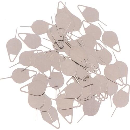 50pcs Sim Card Tray Removal Eject Pin Key Tool Stainless Steel Needle For IPhone IPad Samsung For Huawei Xiaomi