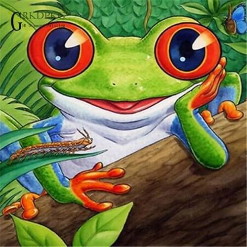 5D full drill Diamond Painting Cartoon Frog Rhinestones Mosaic Resin Diamond Embroidery Animals Home Decor