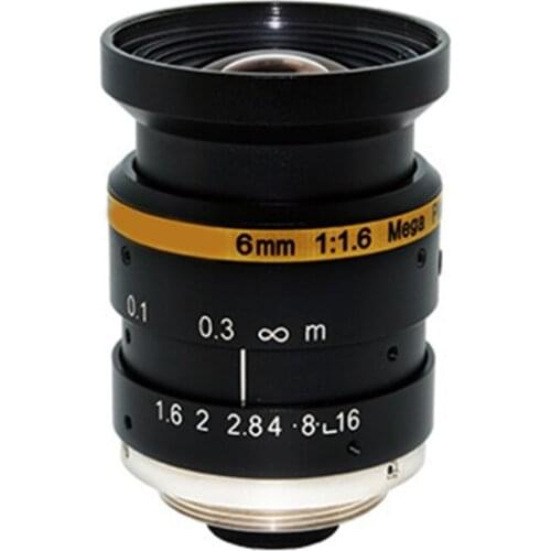 6mm 1/1.8″ Machine Vision Lens Low Distortion F1.6 HD 3MP Professional C Mount lens Security CCTV Lens SL-MV0616C3MP-118
