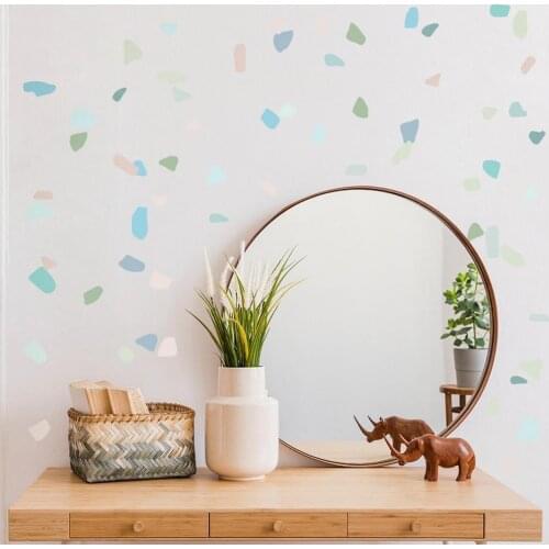 6Pcs/Set Decorative Watercolor Stones Window Decor Sticker Smooth Surface Wall Sticker Watercolor Stones for Home