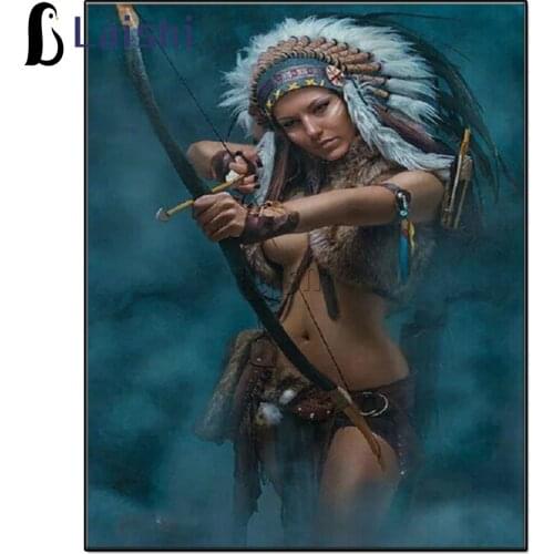 Diamond Painting Cross Stitch Indian woman Crystal Indigenous Diamond Embroidery beauty mosaic painting handcrafted home Decor