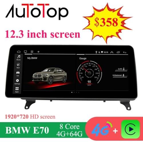 AUTOTOP 12.3" BMW X5 e70 Car Multimedia Player for BMW X5 E70/X6 E71 (2007-2013) CCC/CIC 2Din Car Radio GPS Navi Carplay 4G BT