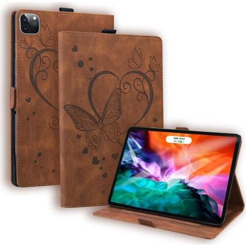 Tablet Cover for iPad Pro 12.9 2021 Case 5th Generation Embossed Butterfly for iPad Pro 2021 2020 11 12 9 Case Coque Funda + Pen