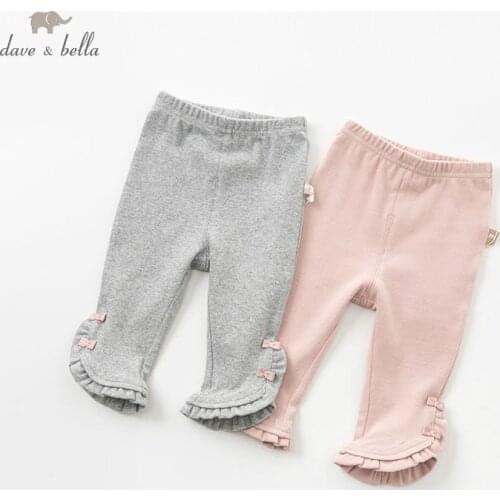 DBM9916 dave bella spring baby girls pants children full length kids pants infant toddler trousers