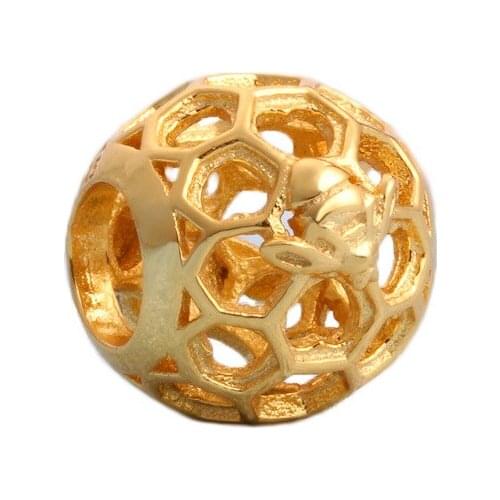 DoDoFly Authentic 925 Sterling Silver Hollow bee beads Fit Original Bracelet Pendant DIY Jewelry Charms Gift