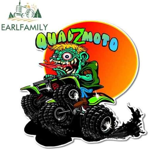 EARLFAMILY 13cm x 12.1cm for QUAD-Z-MOTO Graffiti Sticker Anime Waterproof Fashion Car Decal Suitable for GTR EVO SX Vehicle