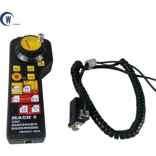 MACH3 CNC MPG Pendant Electronic Handwheel With Emergency Stop MODBUS Protocol For CNC Engraving machine
