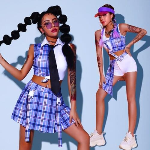 New Hip Hop Dance Clothes For Women Nightclub Bar Ds Gogo Dance Costumes Rave Clothes Female Performance Pole Dance Wear DQS7350