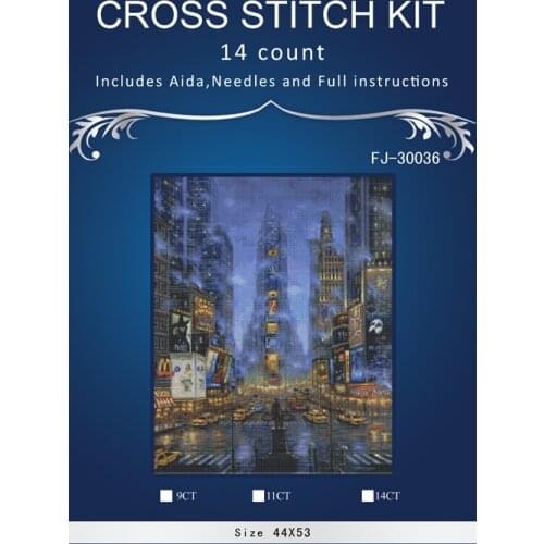 JCS,Street Scenery, DIY Handmade Needlework Counted Cross Stitch Set Embroidery Kits 14CT Pattern Cross-Stitching Decoratin