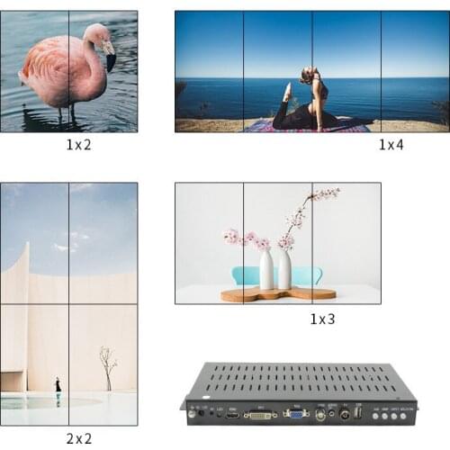 Video Wall Controller HDMI Processor 2x2 1x4 1X2 1X3 90 180 degree Rotation Vertical screen VGA AV USB stitching four image