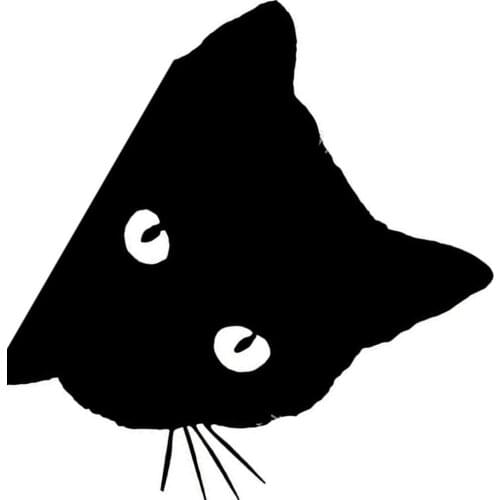 Creative Black Cat Face Peeking Car Stickers Automotive Decal Window Decoration Reflective Sticker Window Door Sticker