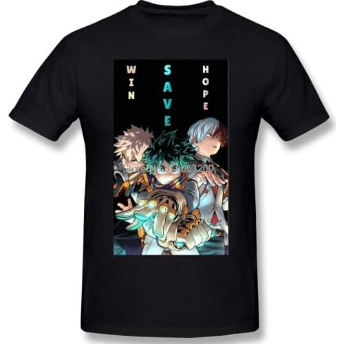 Rengoku Customization Men Clothing My Hero Academia T-Shirt WIN SAVE HOPE Fashion Short Sleeve