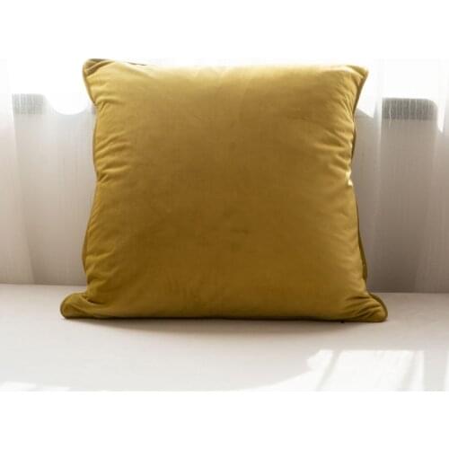 Soft Luxury Gold Velvet Cushion Cover Pillow Case Bed Sofa Pillow Cover Piping Design No Balling-up Without Stuffing
