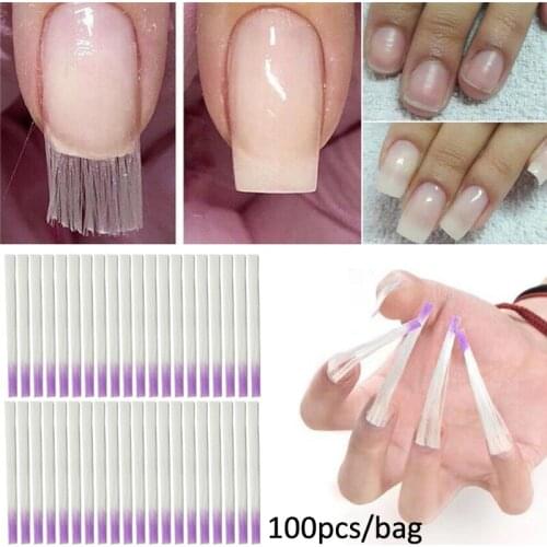 30-100 Pcs Fibernails Nail Acrylic Tips Nail extension fiber Set Fiberglass Nails Extension Pack Fiber Glass Nails Building Gel