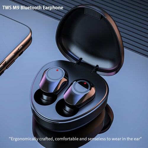 M9 Bluetooth Earbuds 5.0 Wireless Headphone Mini Sports Earphones In-Ear Headset for All Mobile Phones