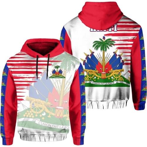 Newest Country Emblem Flag Caribbean Sea Haiti Island Retro Pullover Men/Women Tracksuit 3Dprint Streetwear Harajuku Hoodies B-2