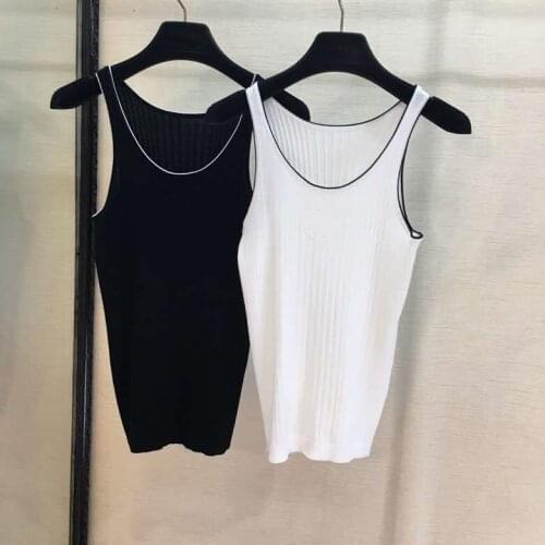 2020 casual women black and white stretch top ladies shirt