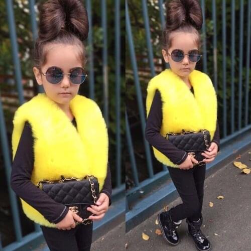 Retail 13 Colors Childrens Winter Faux Fur Vest Boutique Coats Baby Vest Kids Waistcoat Fashion Children Coat